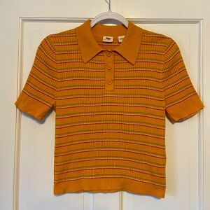 Medium Levi’s Orange Striped Cropped Polo